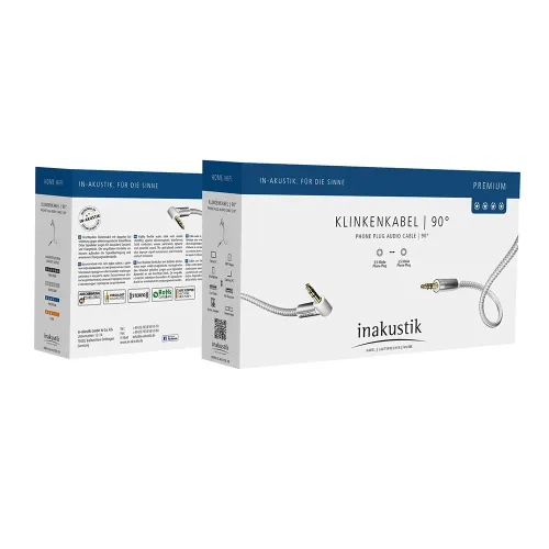 Inakustik Premium MP3 Audio Cable 3.5 Phone 90°, 0.75m