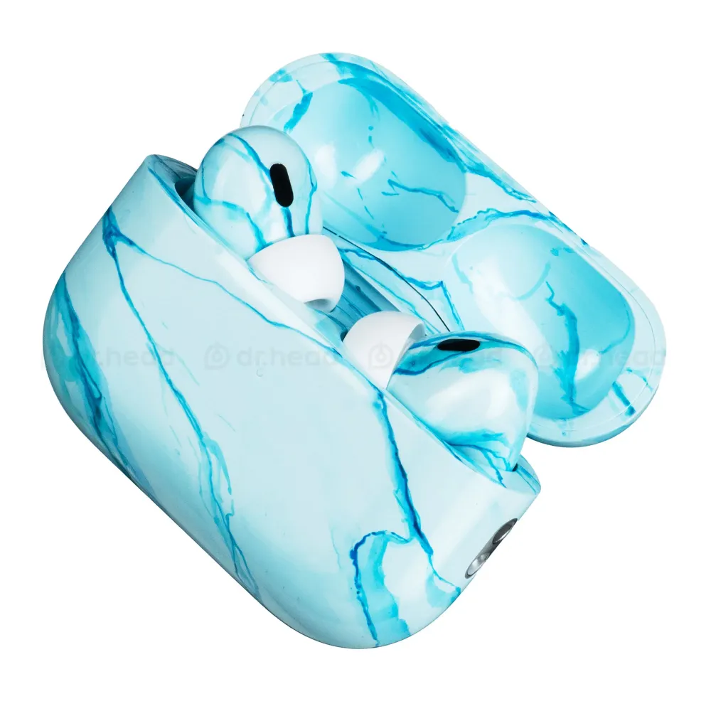 Apple AirPods Pro 2nd gen with MagSafe USB-C (2023) Light Blue Marble Gloss