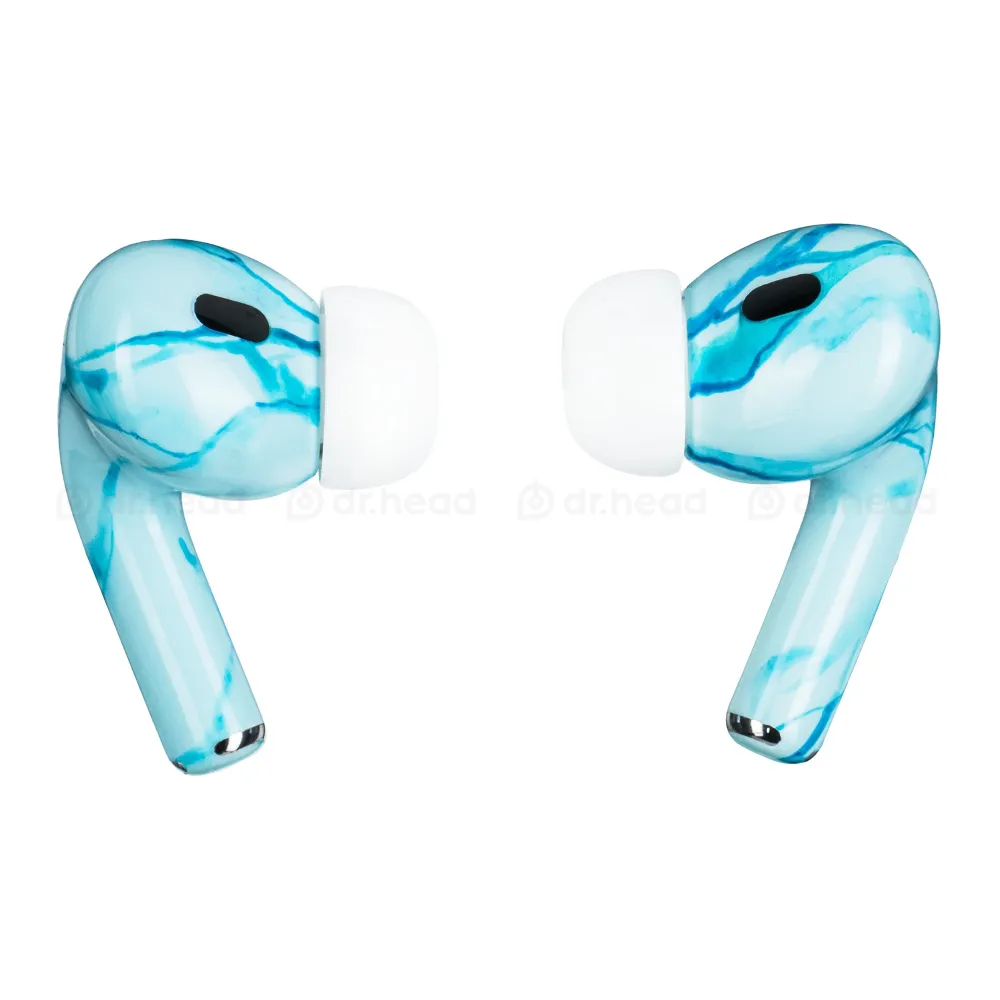 Apple AirPods Pro 2nd gen with MagSafe USB-C (2023) Light Blue Marble Gloss
