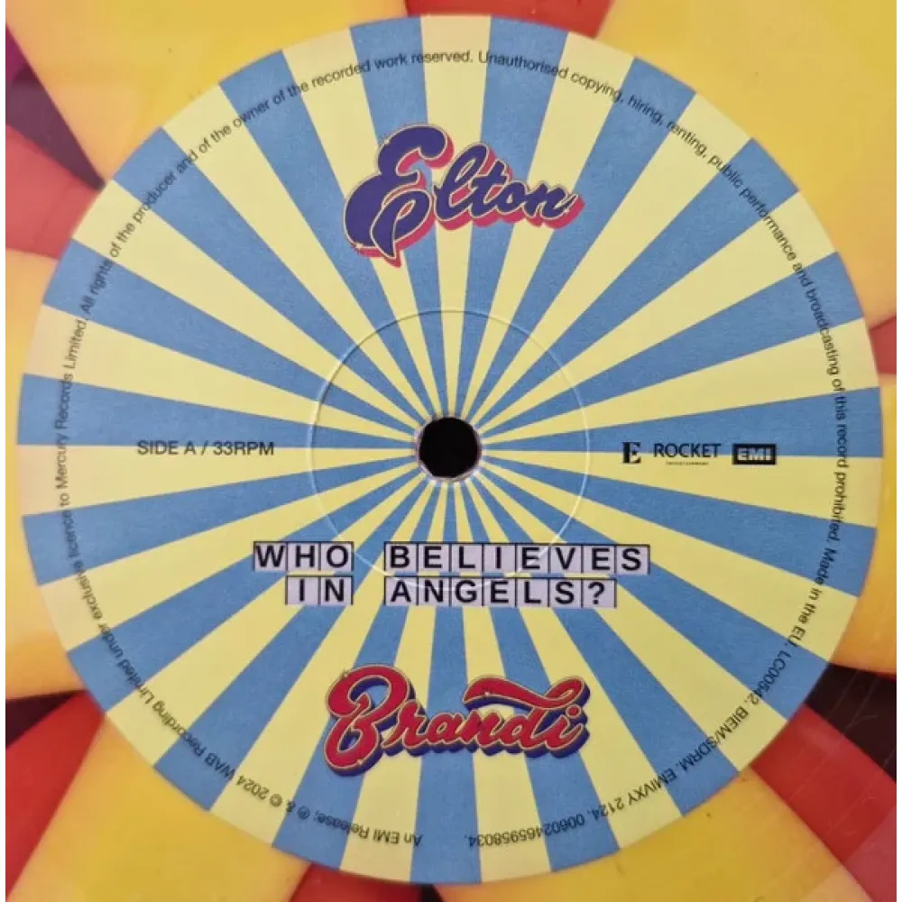 Elton John & Brandi Carlile – Who Believes In Angels? - Pink Spiral with Yellow - LP