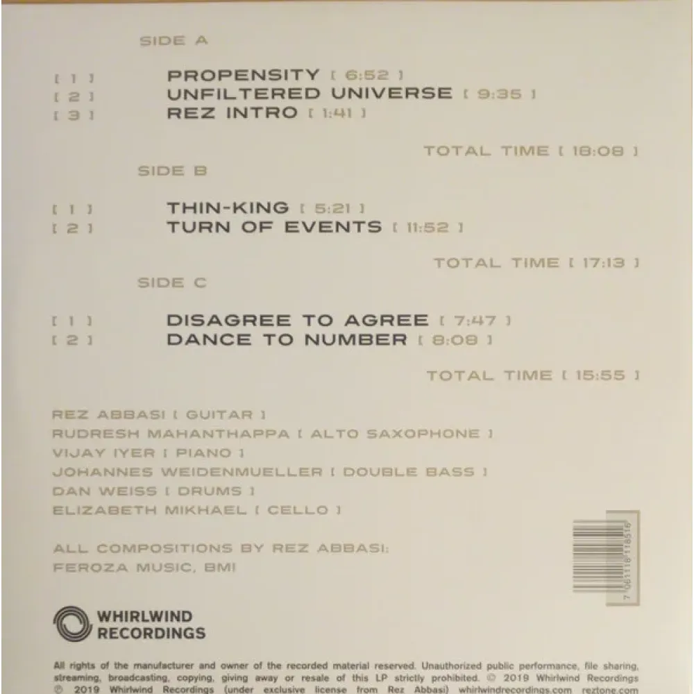 Rez Abbasi – Unfiltered Universe LP