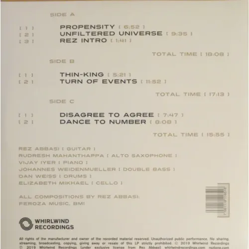 Rez Abbasi – Unfiltered Universe LP