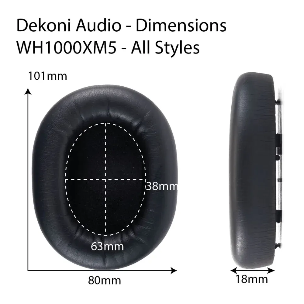 Dekoni Audio Choice Leather for Sony WH1000XM5 Black