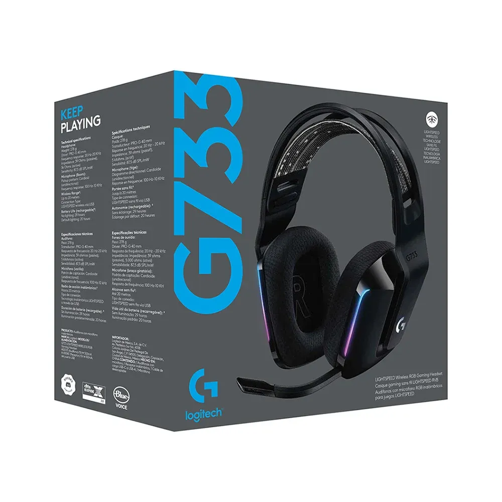 Logitech G733 RGB Headset Wireless Black