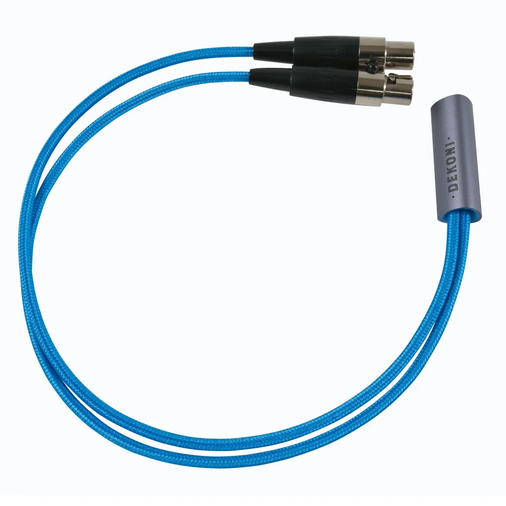 Dekoni Audio Postsplit 4-pin XLR-mini with Nylon Woven Jacket Blue