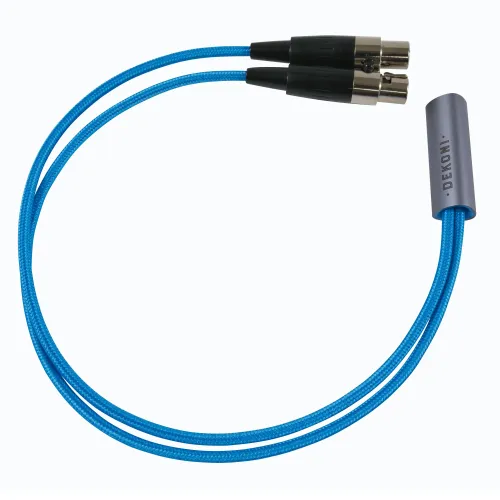 Dekoni Audio Postsplit 4-pin XLR-mini with Nylon Woven Jacket Blue