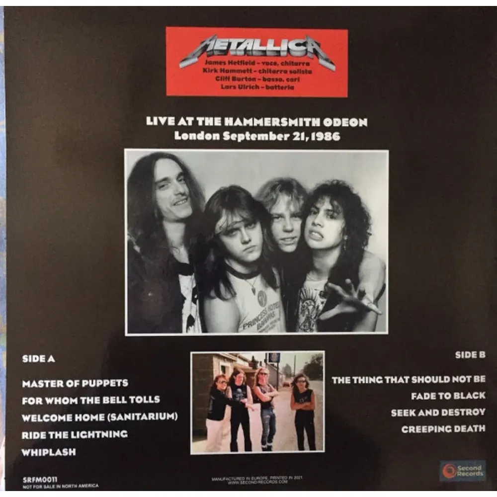 Metallica – Live At The Hammersmith Odeon - London September 21, 1986 - Red - LP