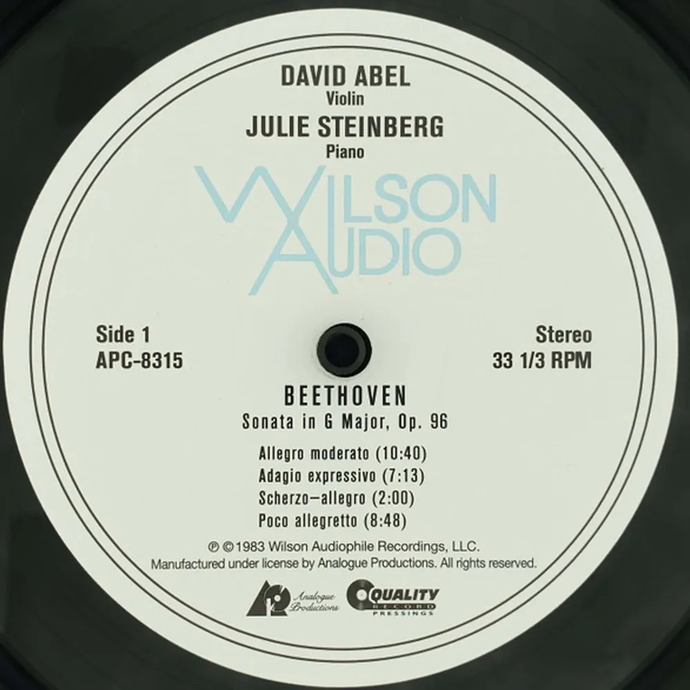 David Abel & Julie Steinberg / Beethoven: Violin Sonata Op.96 / Enescu: Sonata No.3 - Analogue Productions LP