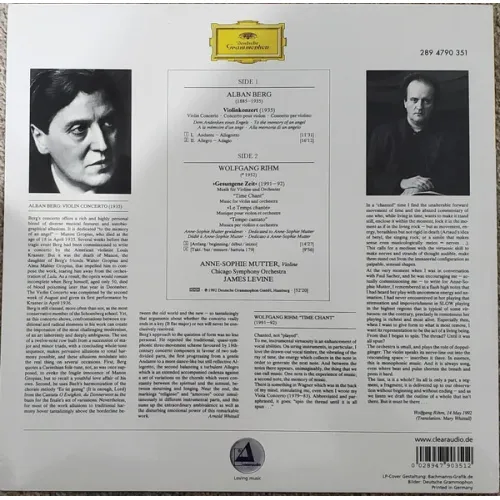 Anne-Sophie Mutter, Chicago Symphony Orchestra, James Levine – Violinkonzert - Violin Concerto - Gesungene Zeit - Time Chant - LP