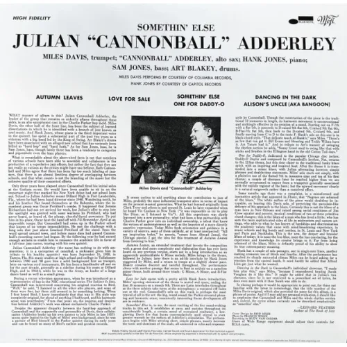 Cannonball Adderley – Somethin Else (Box, Mobile Fidelity) 2LP