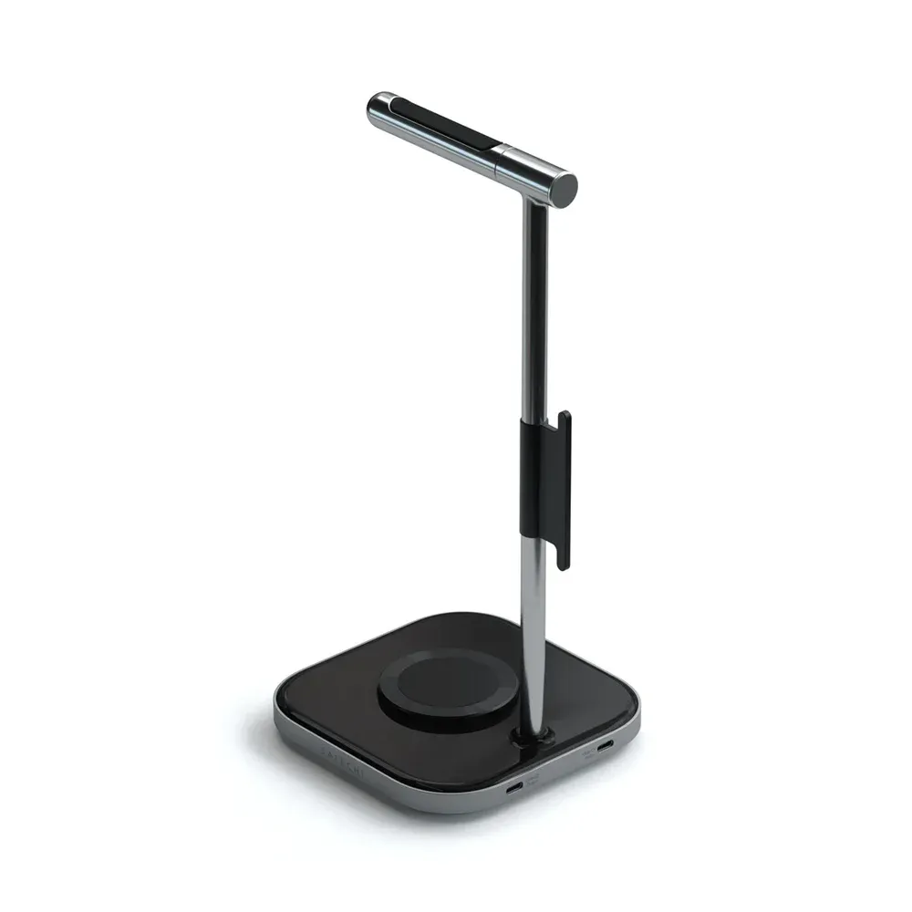 Satechi 2-in-1 Headphone Stand with Wireless Charger Grey