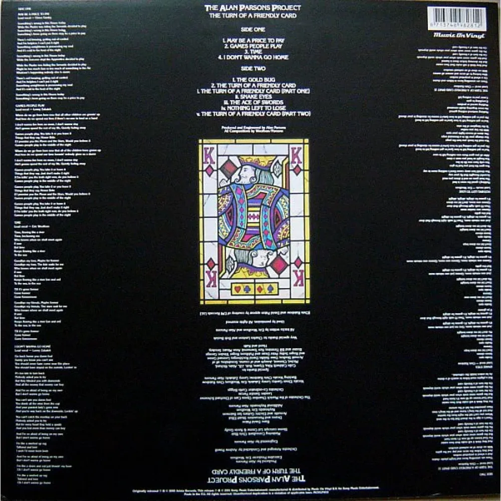 The Alan Parsons Project The Turn Of A Friendly Card LP