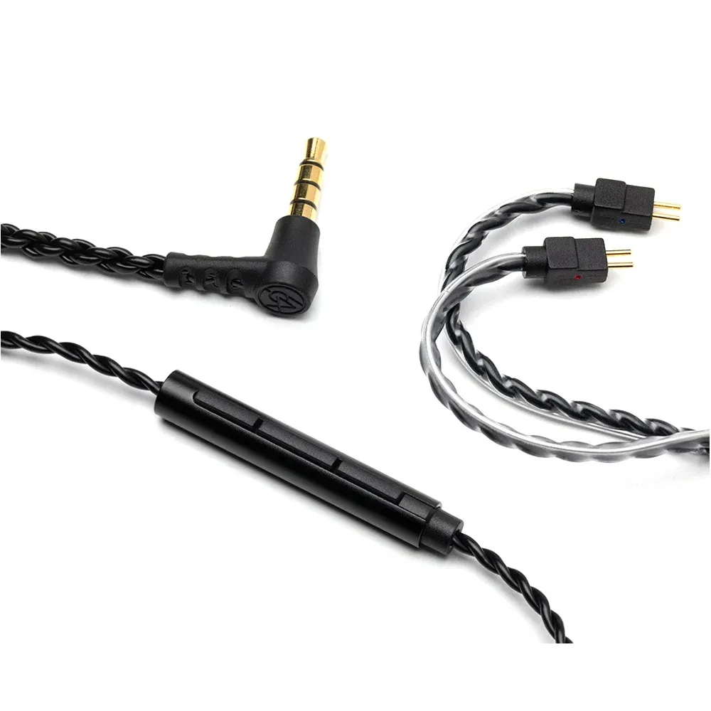 64 Audio Cable Black With Mic 2-Pin 3.5mm