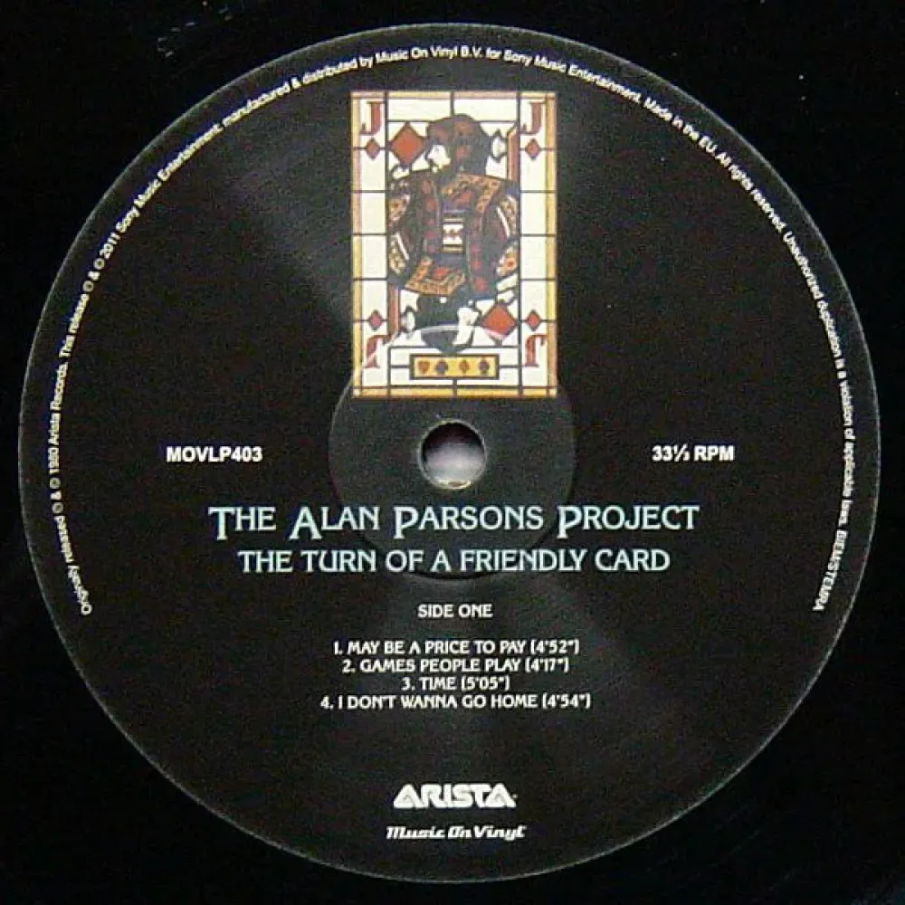 The Alan Parsons Project The Turn Of A Friendly Card LP
