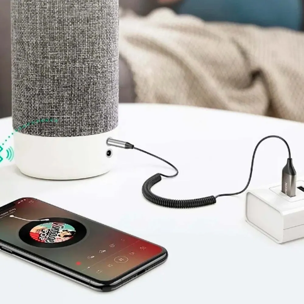 UGREEN CM309 Bluetooth 5.3 Car Receiver Aux with Mic Grey Cosmos