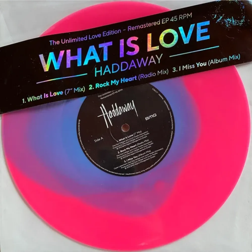 Haddaway – What Is Love - Fluorescent Blue-in-Pink - LP
