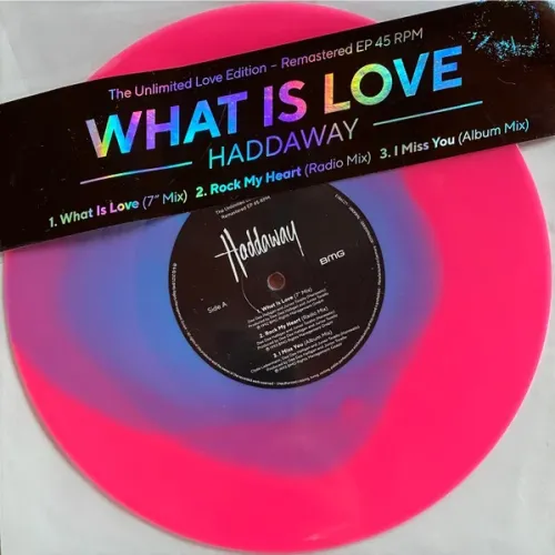Haddaway – What Is Love - Fluorescent Blue-in-Pink - LP