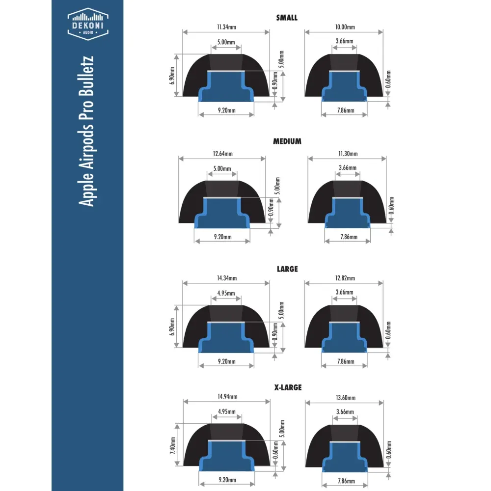 Dekoni Audio Bulletz for the Apple Airpods Pro Sample Pack Grey