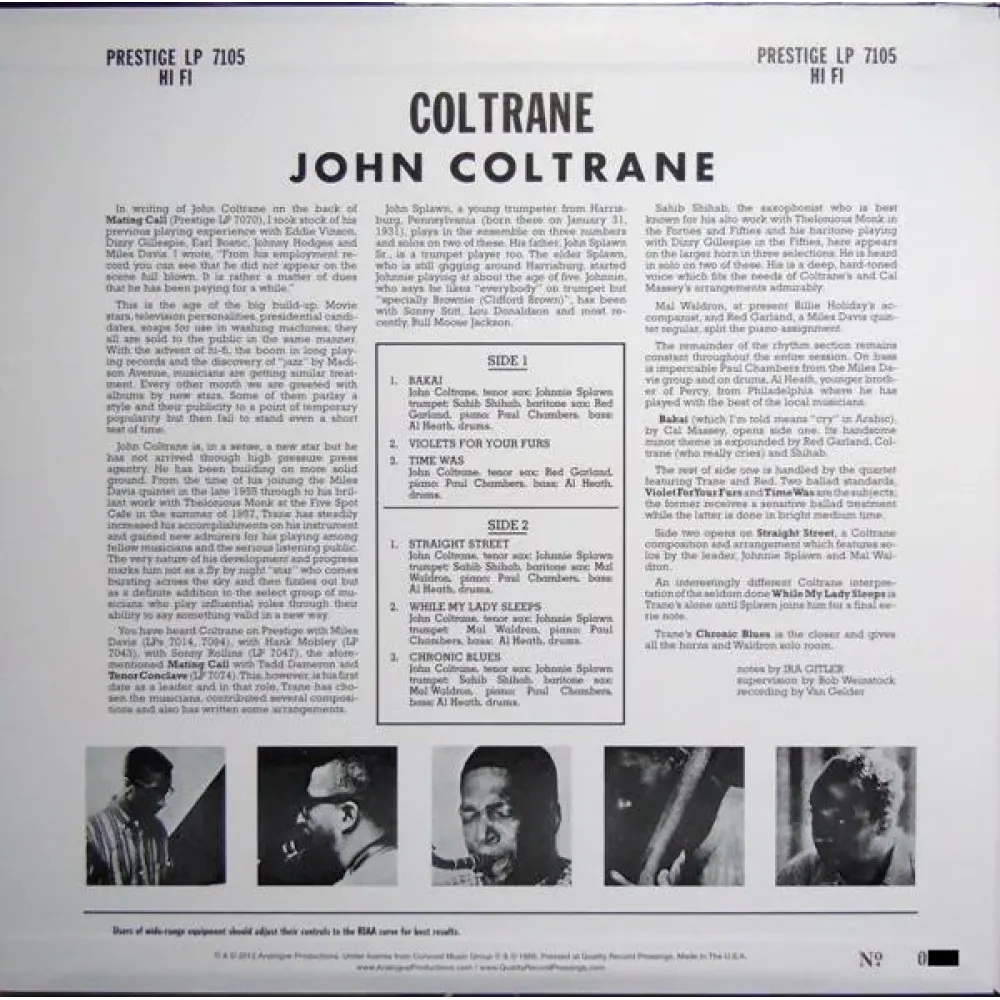John Coltrane – Coltrane (Analogue Productions) LP