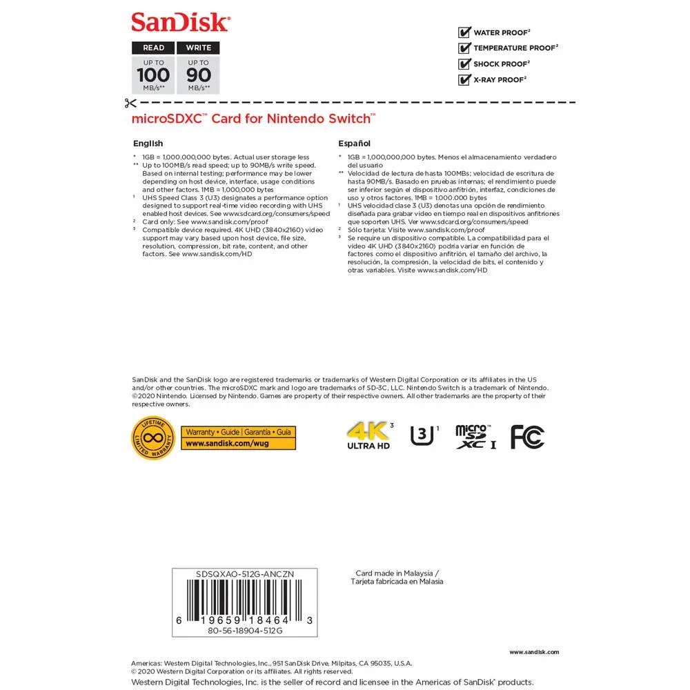 SanDisk Nintendo Switch microSDXC 512Gb Green