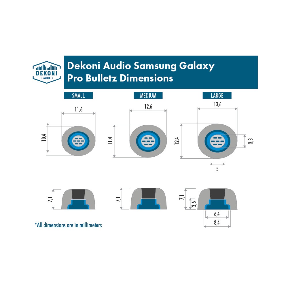 Dekoni Audio Bulletz for Samsung Galaxy Pro Small 3 Pack
