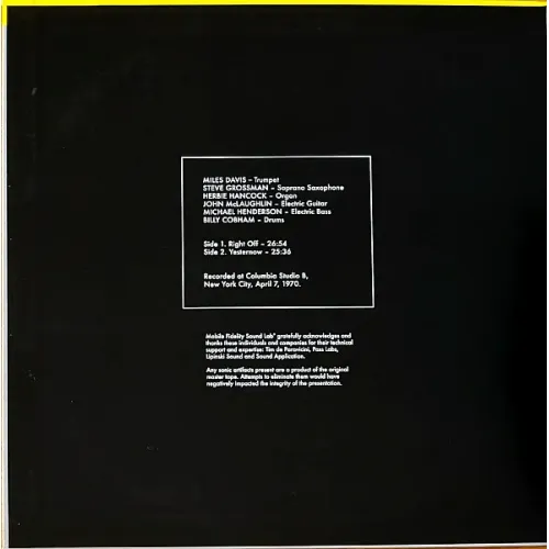 Miles Davis – Jack Johnson (Original Soundtrack Recording) (MFSL) LP