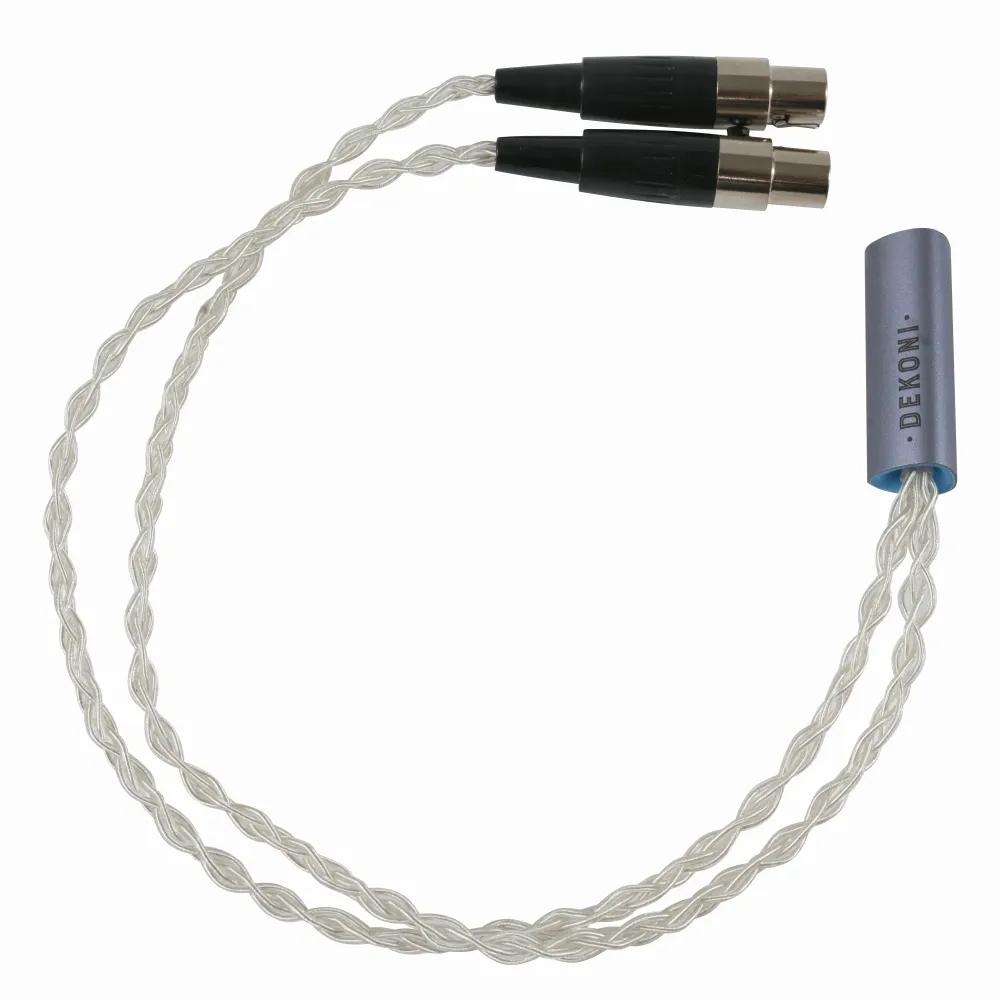 Dekoni Audio Postsplit XLR-mini Silver Braided