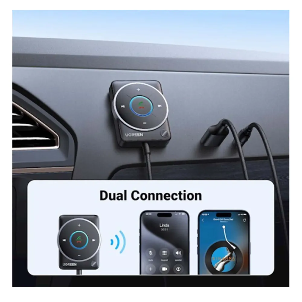 Ugreen CM723 Car Bluetooth 5.3 Receiver Audio Adapter Black