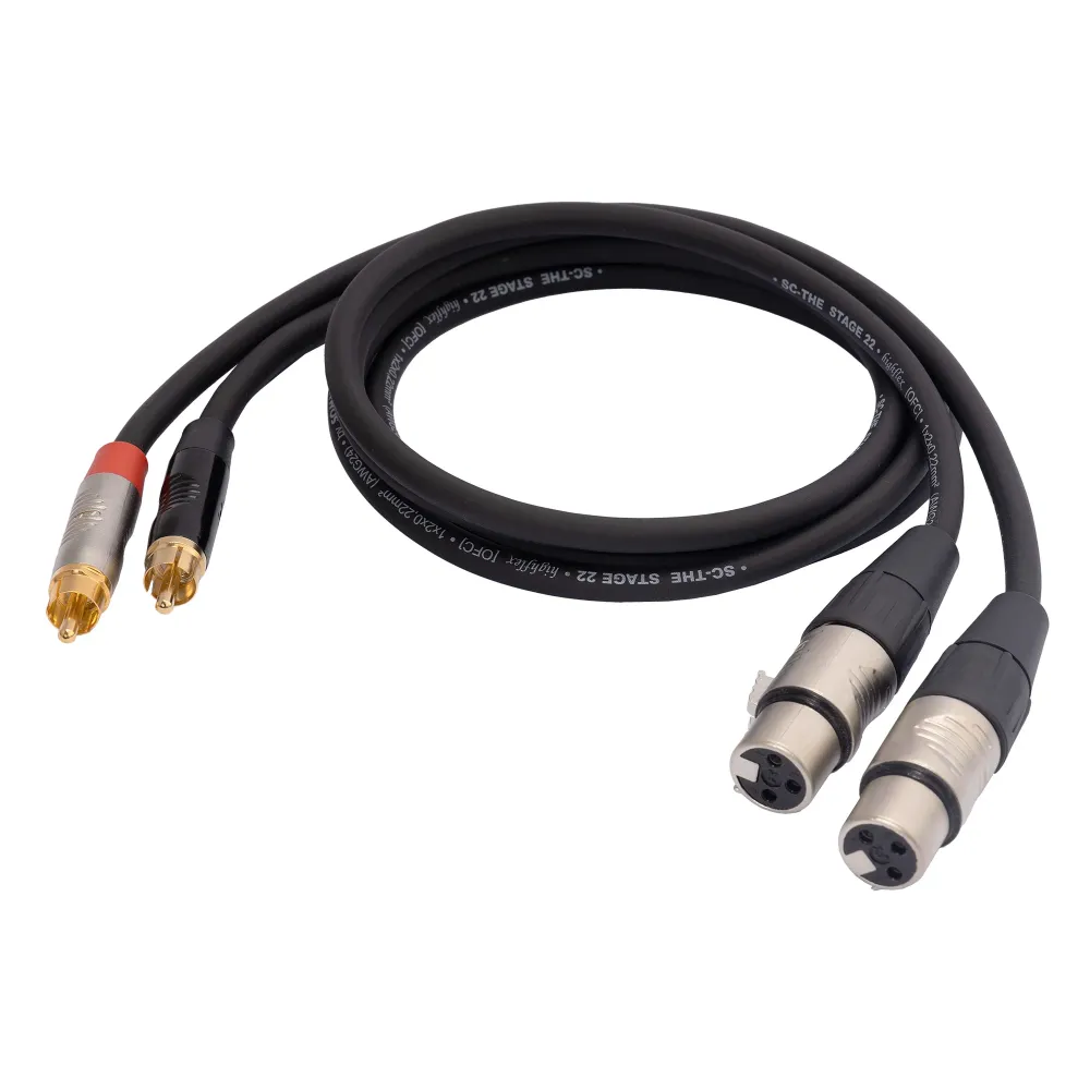 HeadMade Pro 2RCA - 2XLR-F Black 1m