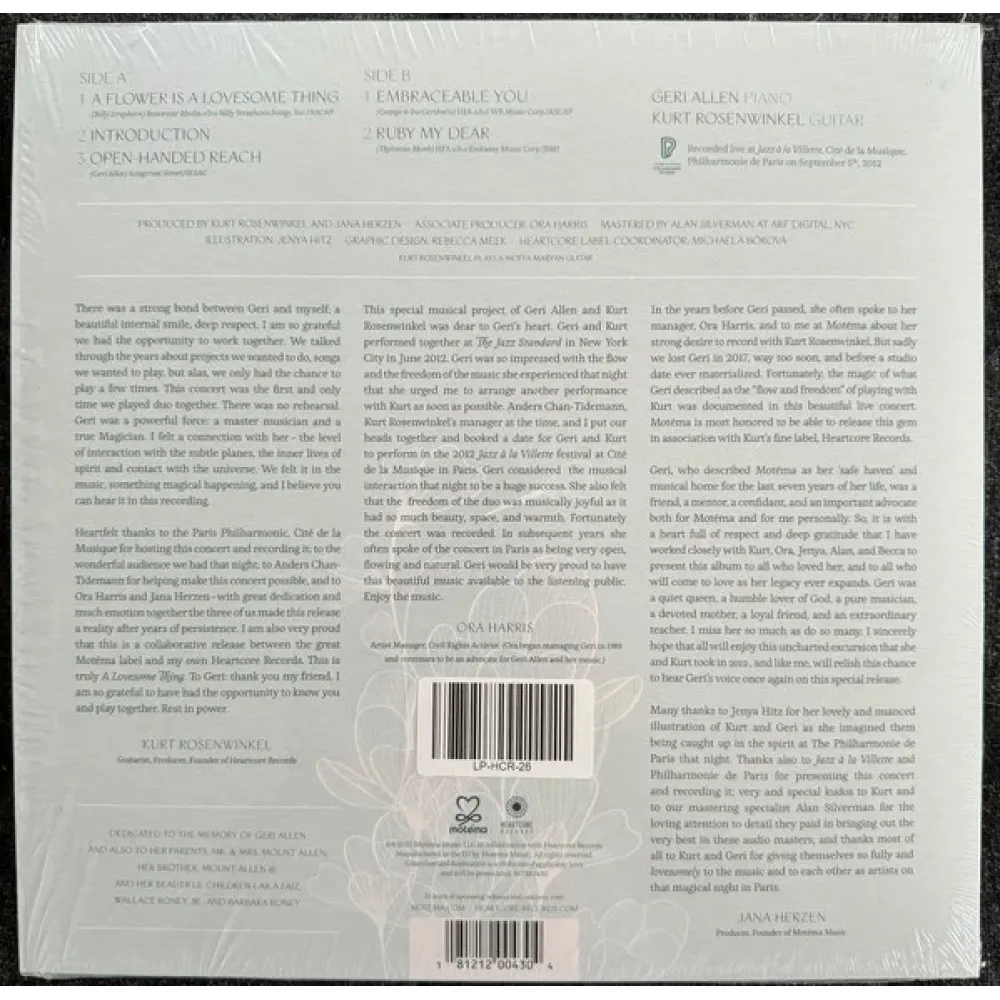 Geri Allen, Kurt Rosenwinkel – A Lovesome Thing - LP