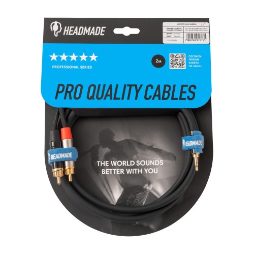 HeadMade Pro 2RCA - 3.5mm Black 2m