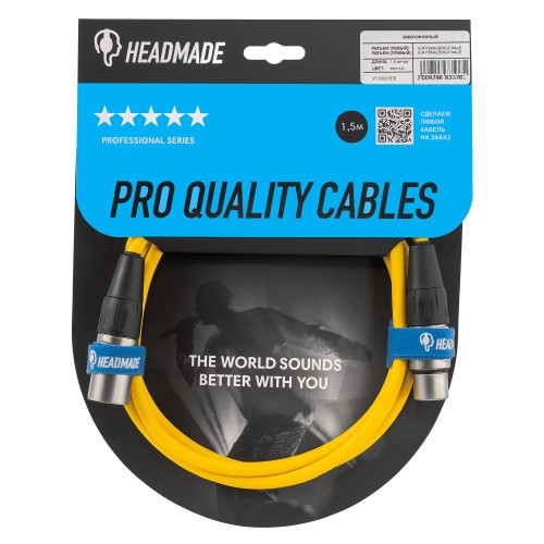 HeadMade Pro XLR-F - XLR-M Yellow 1.5m